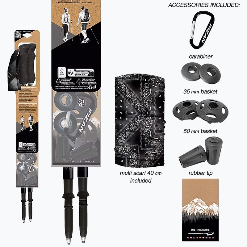 Trekingové palice Fizan Compact MS black 4