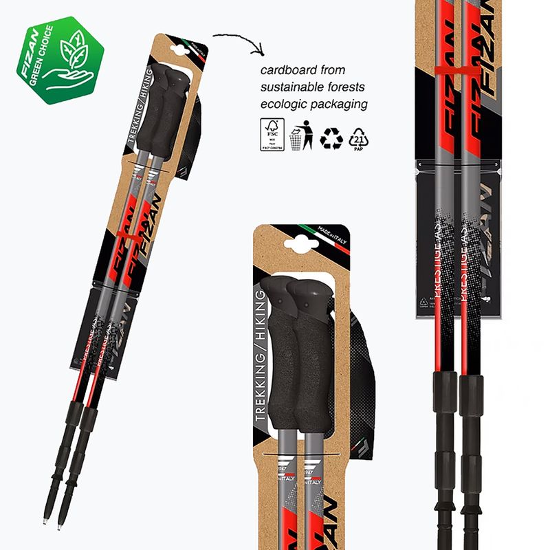 Trekingové palice Fizan Prestige A/S red 3