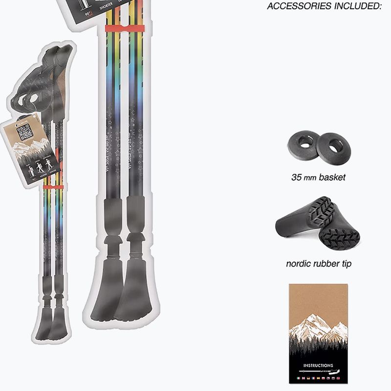Detské nordic walking palice Fizan Speed ​​JR rainbow 4