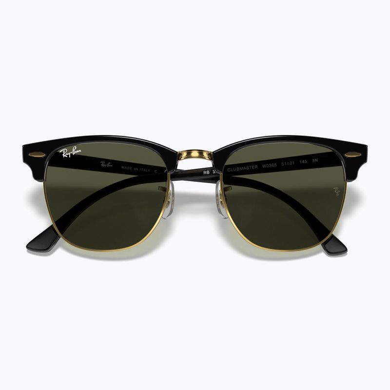 Slnečné okuliare Ray-Ban Clubmaster Classic black/gold/green g-15 3