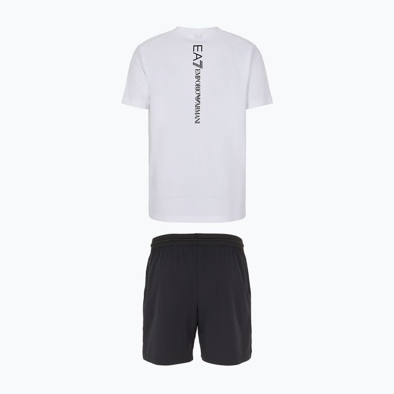 Tričko + šortky EA7 Emporio Armani Ventus7 Travel bielo-čierny set 2