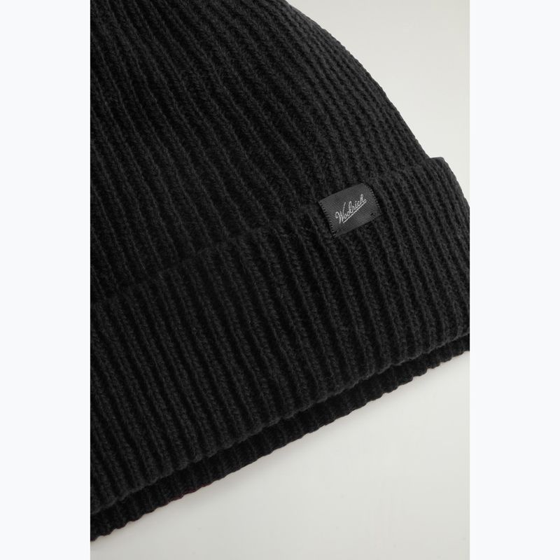 Pánska zimná čiapka Woolrich Knitted Ribbed Beanie black 3