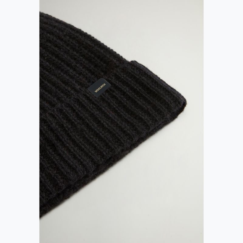 Pánska zimná čiapka Woolrich Knitted Ribbed Beanie black 4