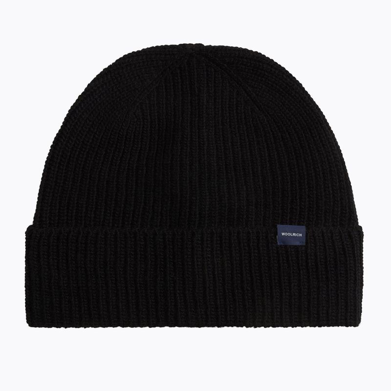 Pánska zimná čiapka Woolrich Knitted Ribbed Beanie black