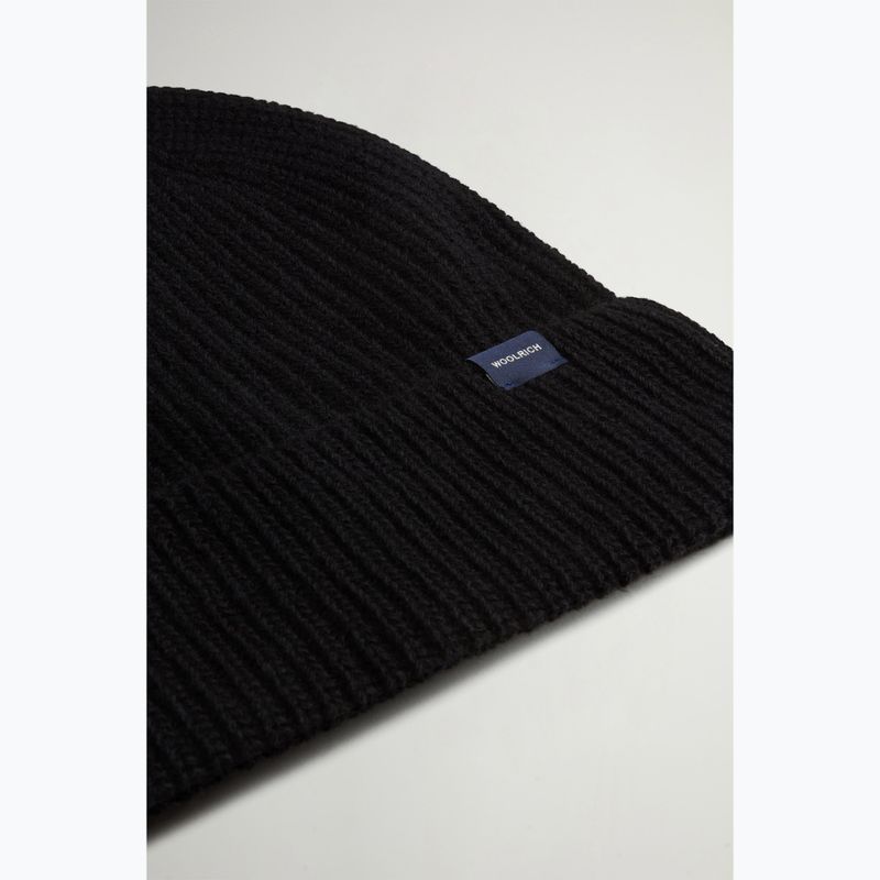 Pánska zimná čiapka Woolrich Knitted Ribbed Beanie black 3