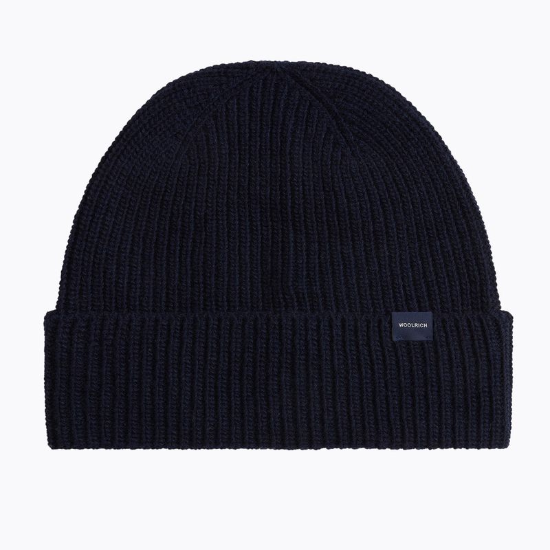 Pánska zimná čiapka Woolrich Knitted Ribbed Beanie melton blue