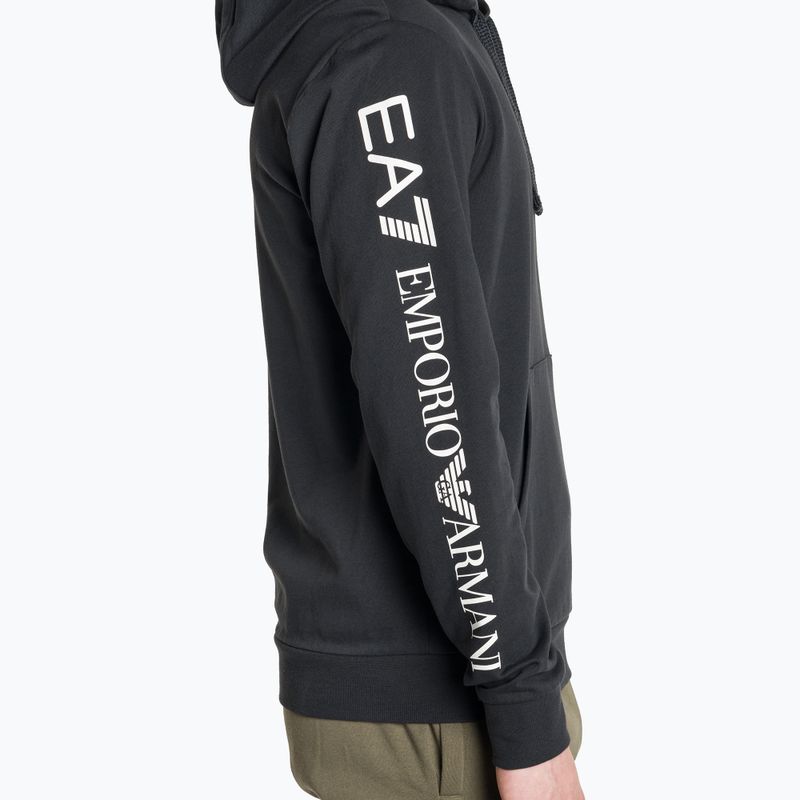 Pánska mikina EA7 Emporio Armani Train Logo Series Hoodie Extended Logo Coft night blue/white logo 4