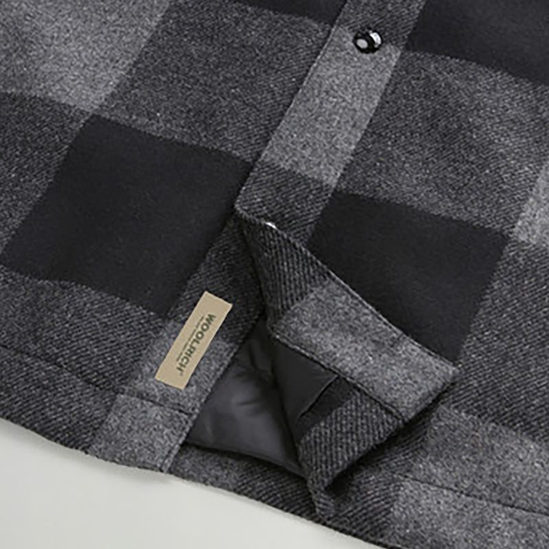 Pánska bunda Woolrich Alaskan Wool Check Overshirt charcoal buffalo 10