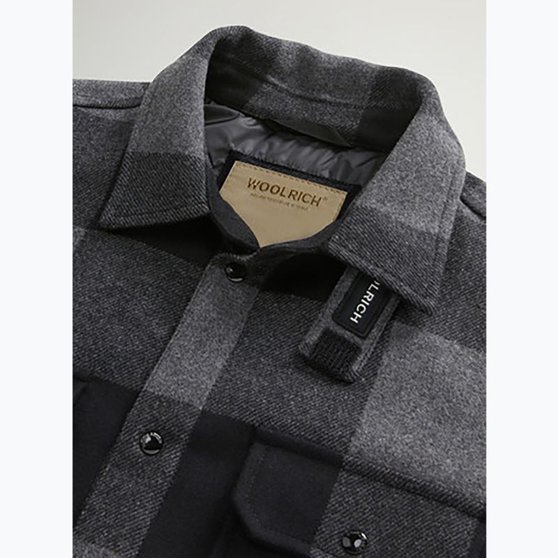Pánska bunda Woolrich Alaskan Wool Check Overshirt charcoal buffalo 11