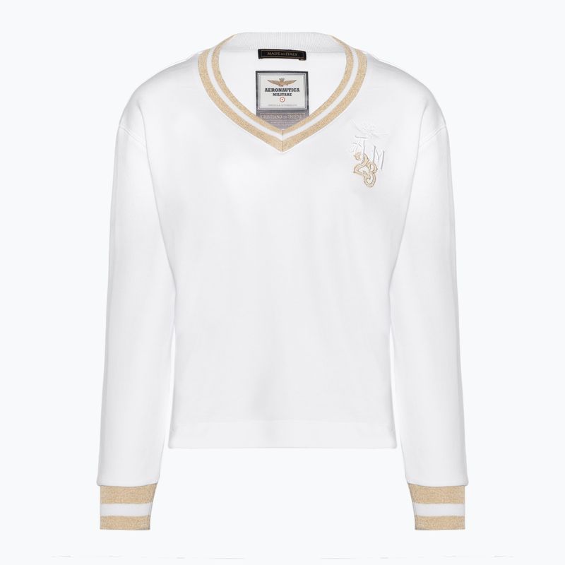 Dámska mikina Aeronautica Militare Lady V-Neck bianco ottico
