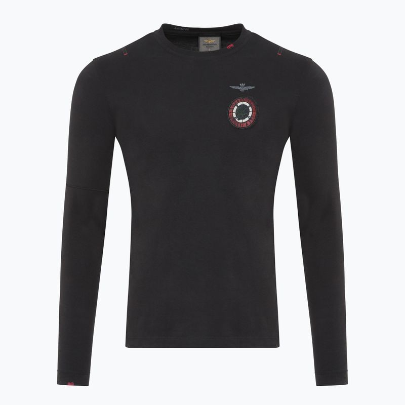 Pánske tričko Longsleeve Aeronautica Militare Flying Team jet black