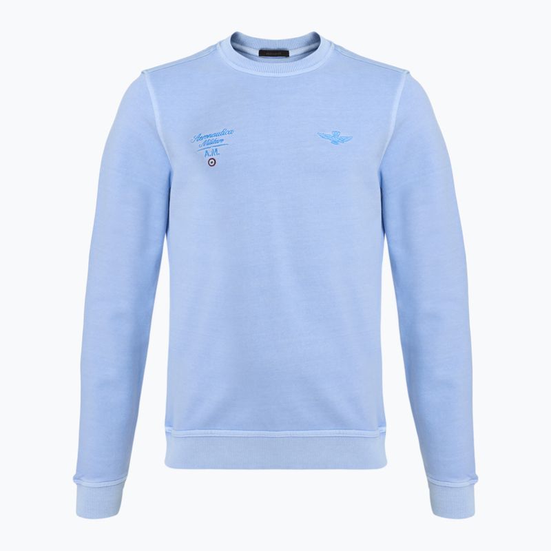 Pánska mikina Aeronautica Militare Girocollo ice blue washed