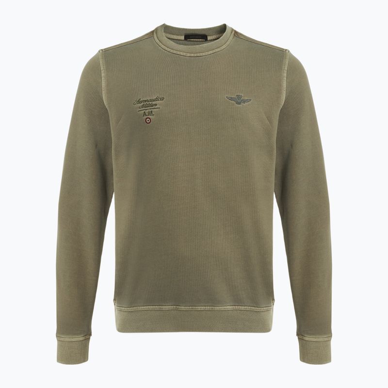 Pánska mikina Aeronautica Militare Girocollo military olive washed
