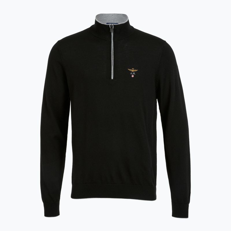 Pánsky sveter Aeronautica Militare 1/2 Zip jet black
