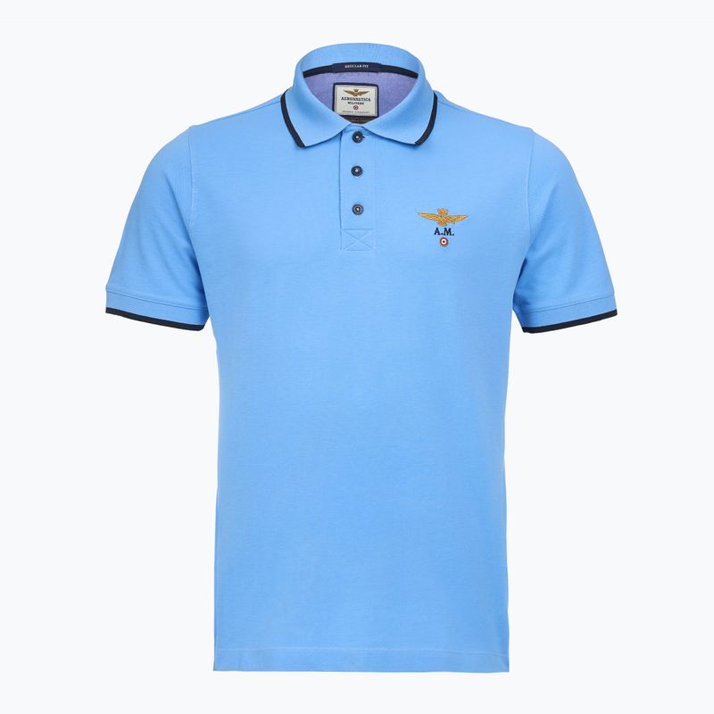 Tričko Aeronautica Militare PO1308UP00082 Polo silver lake blue