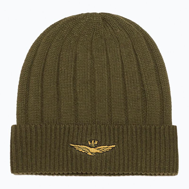 Pánska zimná čiapka Czapka Aeronautica Militare 262CU0098UL00485 verde militare