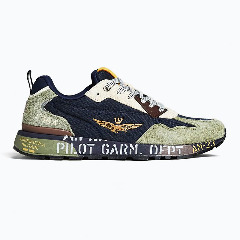 Pánske topánky Buty Aeronautica Militare 262SC0276UCT03546 Furry verde/blu