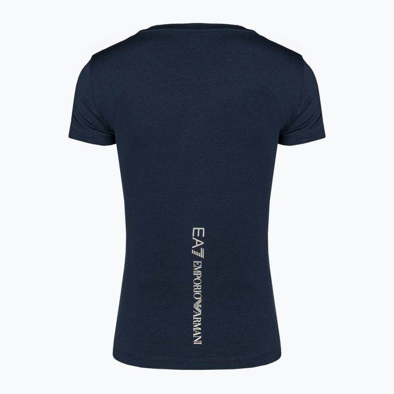 Dámske tričko EA7 Emporio Armani Train Shiny navy blue/logo light gold 2