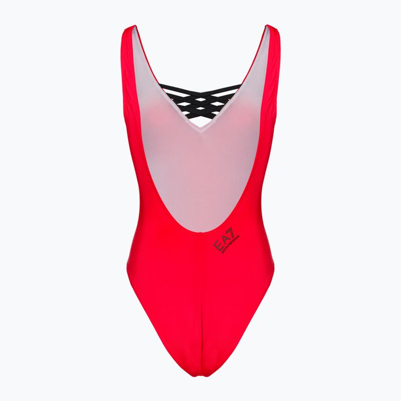 Plavky jednodielne dámske EA7 Emporio Armani Water Sports BW Tape rosso 2