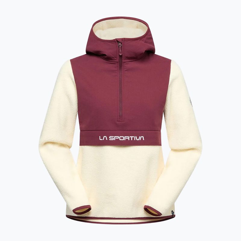 Dámska mikina La Sportiva Guidance Sherpa Hoody chalk/redwood 3