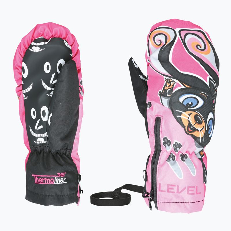 Detské lyžiarske rukavice Level Lucky Mitt hot pink