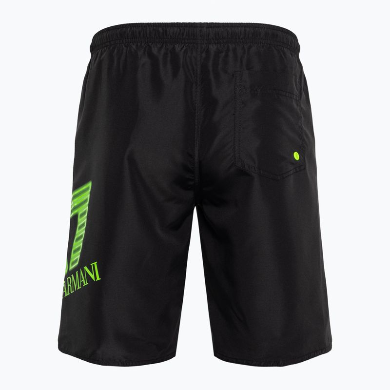 Plavecké kraťasy pánske   EA7 Emporio Armani Water Sport Logo Bermuda nero/fluo lime 2