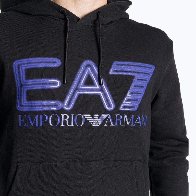 Pánska mikina EA7 Emporio Armani Train Logo Series Oversize Logo Hoodie Coft black 3