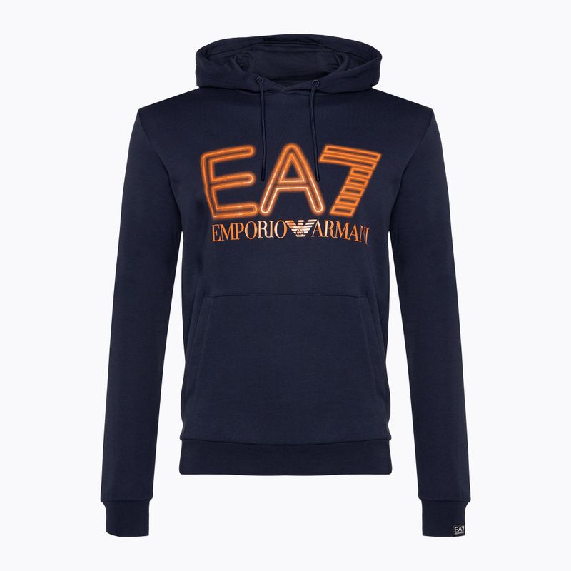 Pánska mikina EA7 Emporio Armani Train Logo Series Oversize Logo Hoodie Coft navy blue 5