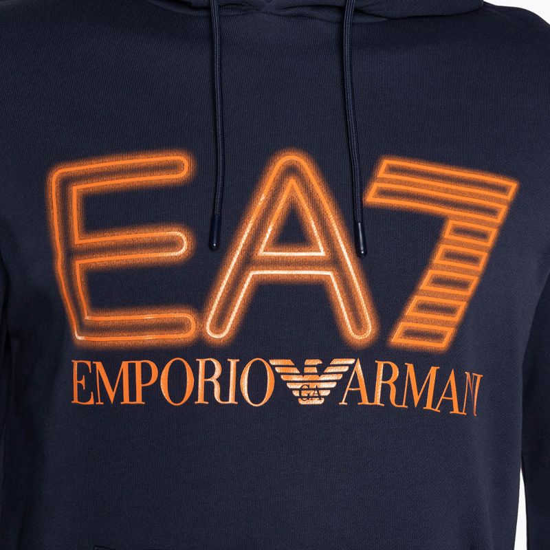 Pánska mikina EA7 Emporio Armani Train Logo Series Oversize Logo Hoodie Coft navy blue 7