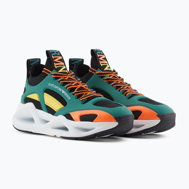 Pánske topánky EA7 Emporio Armani Infinity Cage black / evergreen / orange fluo topánky 8