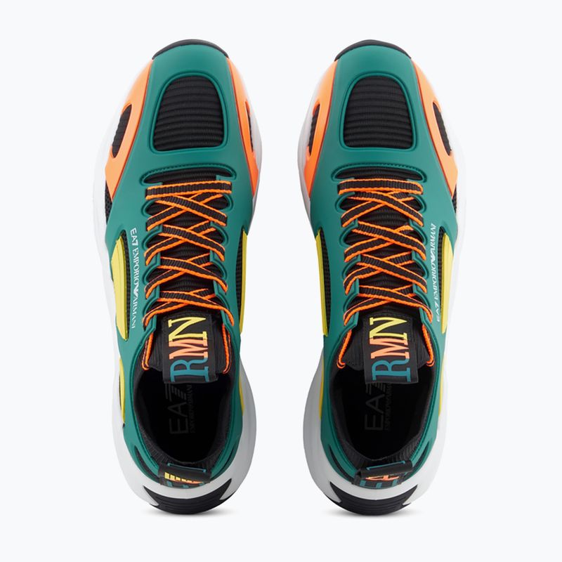 Pánske topánky EA7 Emporio Armani Infinity Cage black / evergreen / orange fluo topánky 12
