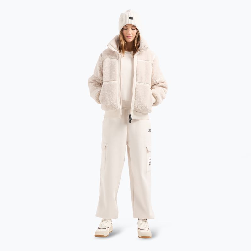 Dámska bunda EA7 Emporio Armani Train Contemporary Šport Teddy white sand 2