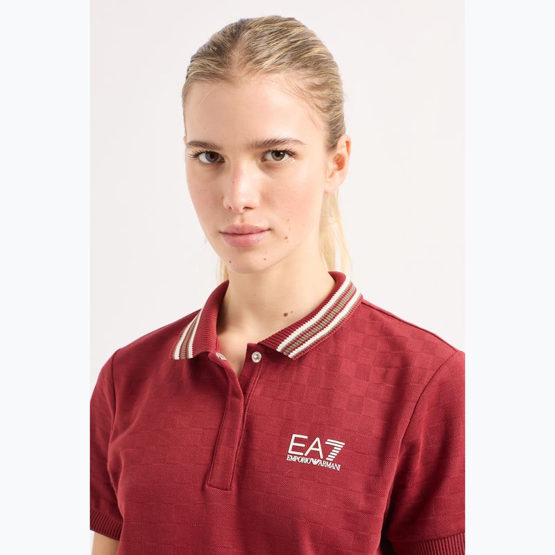 Dámske tričko EA7 Emporio Armani Golf Pre Polo Damier syrah 4