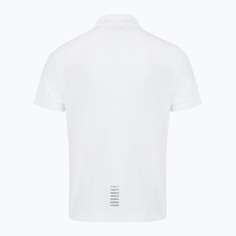 Pánske tričko EA7 Emporio Armani Core Identity Polo white / silver logo 2