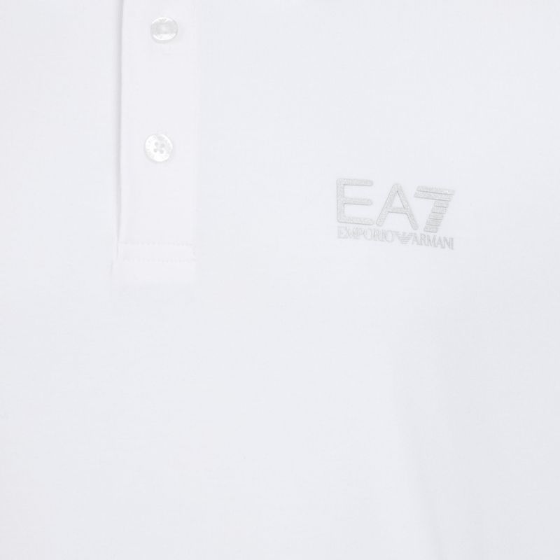 Pánske tričko EA7 Emporio Armani Core Identity Polo white / silver logo 3