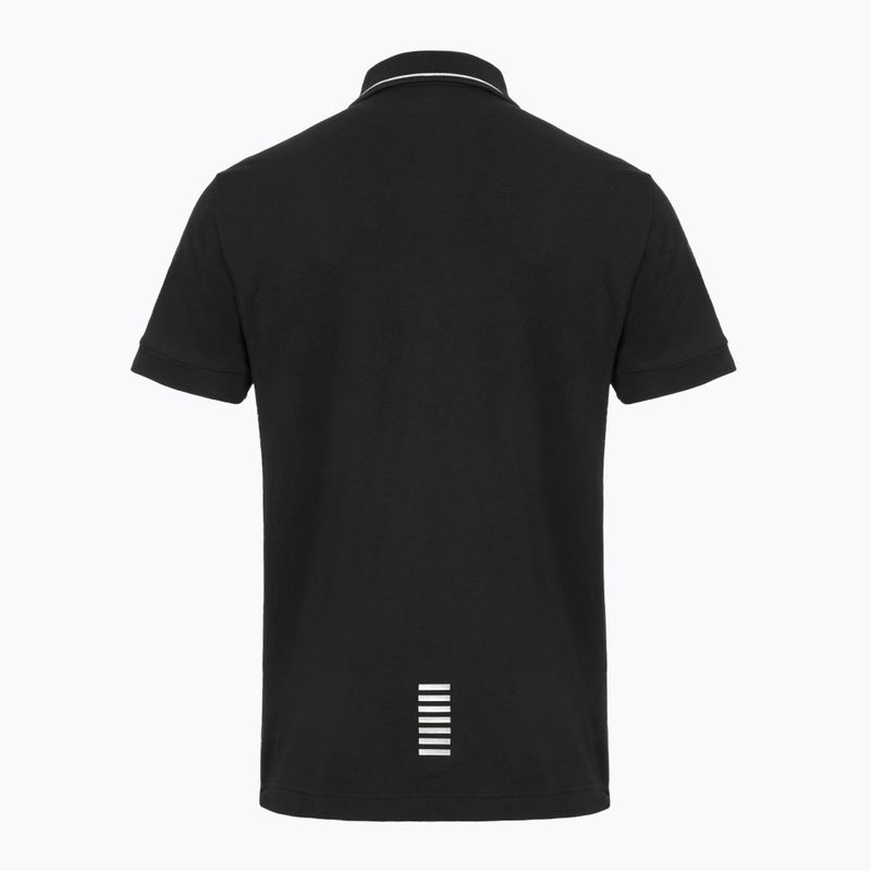 Pánska polokošeľa EA7 Emporio Armani Core Identity Piqué čierna 2