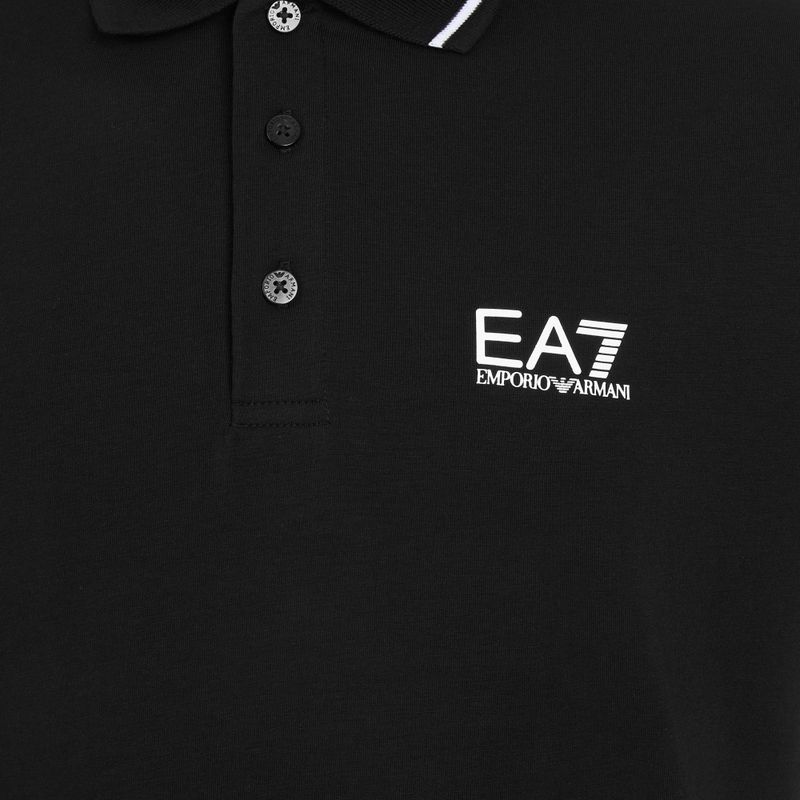 Pánska polokošeľa EA7 Emporio Armani Core Identity Piqué čierna 3