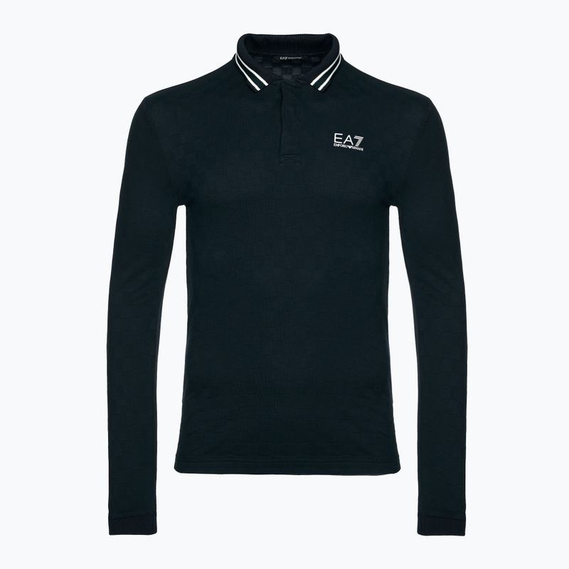 Pánske tričko longsleeve EA7 Emporio Armani Golf Pre Polo Check armani blue