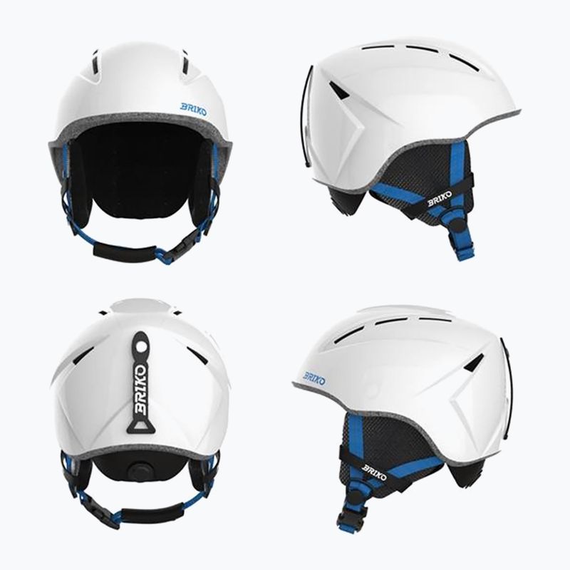 Detská lyžiarska prilba Briko Makalu Jr shiny white/lochmara blue