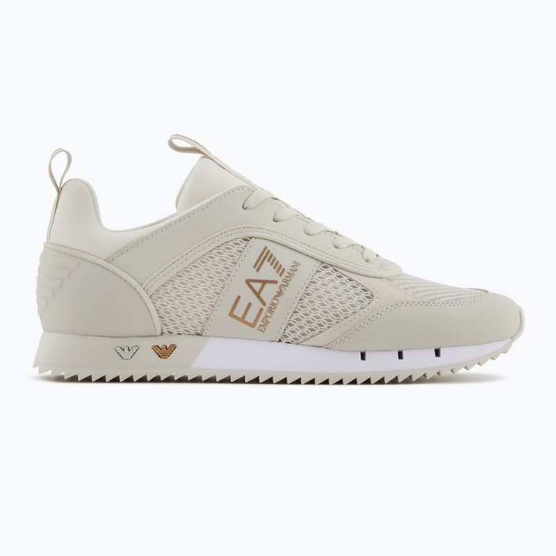 Topánky EA7 Emporio Armani Black & White Laces silver birch/gold