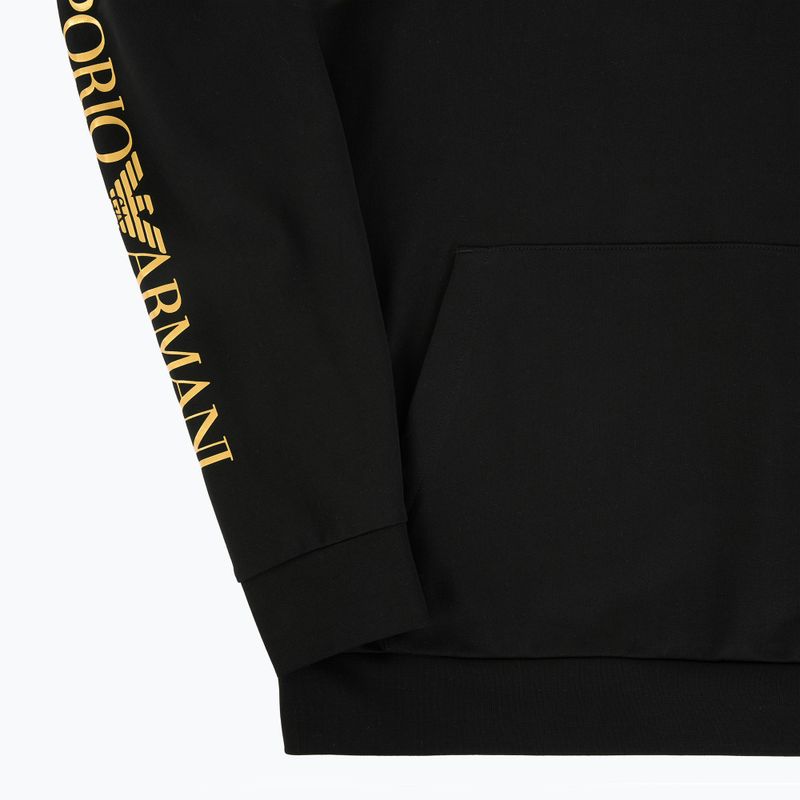 Pánska mikina Emporio Armani EA7 Train Logo Series Extended Logo Hoodie black / gold 3