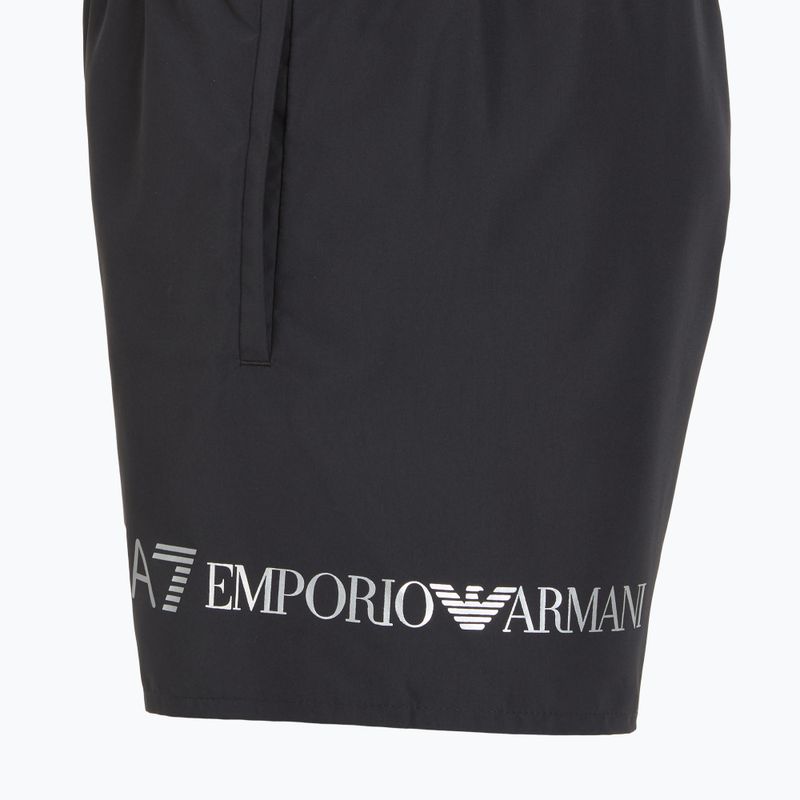 Pánske plavecké šortky EA7 Emporio Armani Extended Logo Boxer black / silver 3