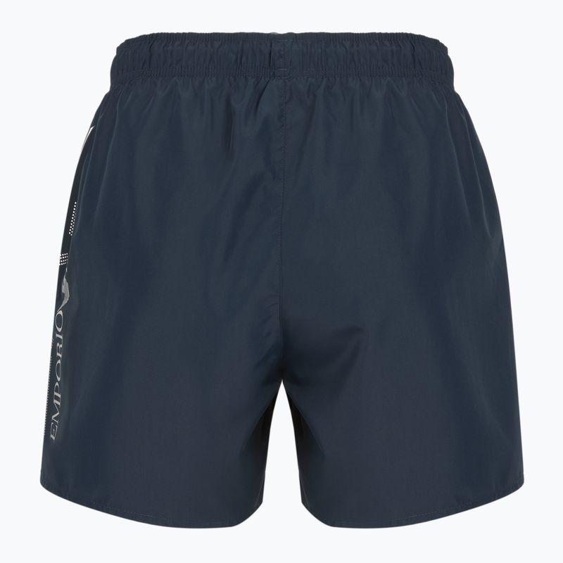 Pánske plavecké šortky EA7 Emporio Armani s nadrozmerným logom armani blue / silver 2