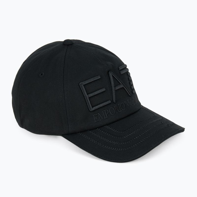 EA7 Emporio Armani Train Logo Series Vyšívaná baseballová čiapka čierna