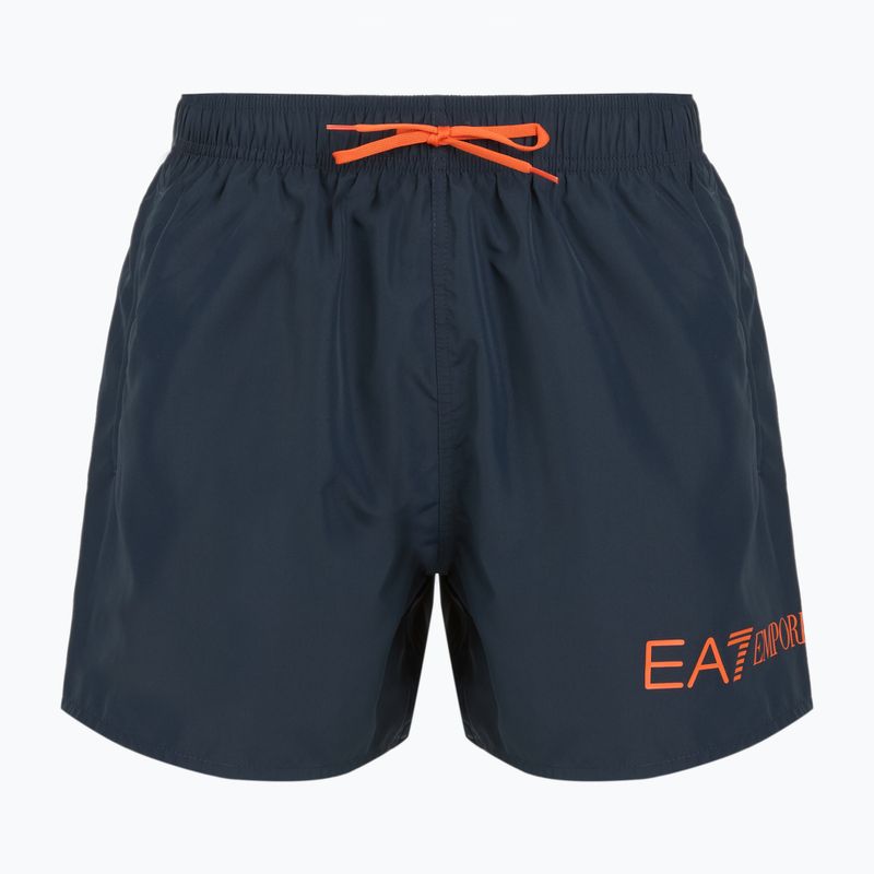 Pánske plavecké šortky EA7 Emporio Armani Extended Logo Boxer armani blue / tangerine tango