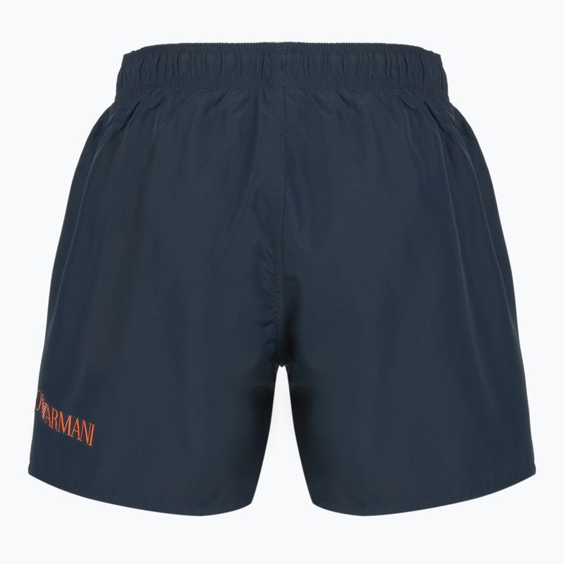 Pánske plavecké šortky EA7 Emporio Armani Extended Logo Boxer armani blue / tangerine tango 2