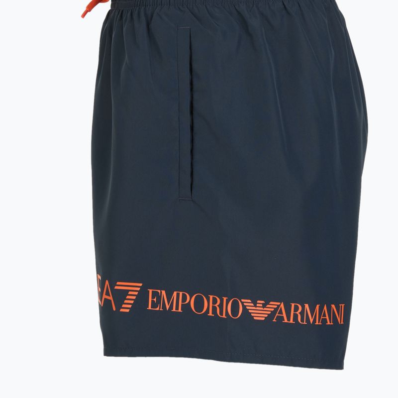 Pánske plavecké šortky EA7 Emporio Armani Extended Logo Boxer armani blue / tangerine tango 3