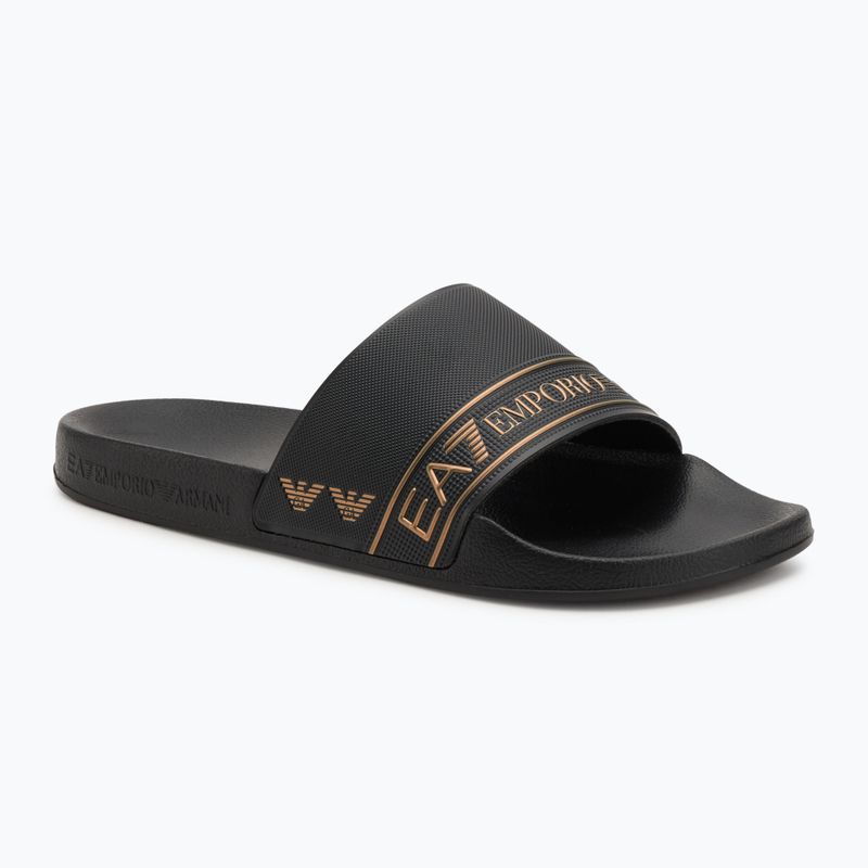 EA7 Emporio ArmaniWater Sports Tape žabky plné čierne / zlaté