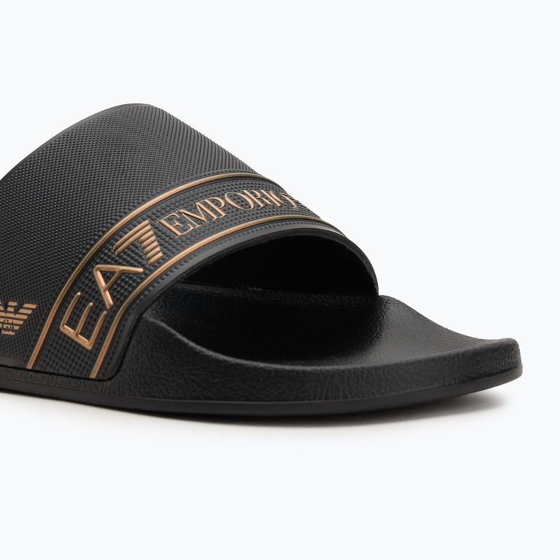 EA7 Emporio ArmaniWater Sports Tape žabky plné čierne / zlaté 7