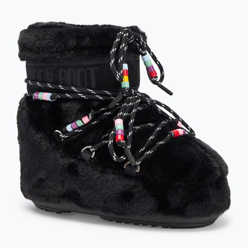 Dámske snehule Moon Boot Icon Low Faux Fur Beads black